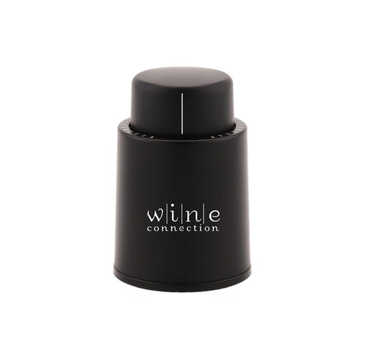 Black Vacuum Stopper With Wine Connection Logo